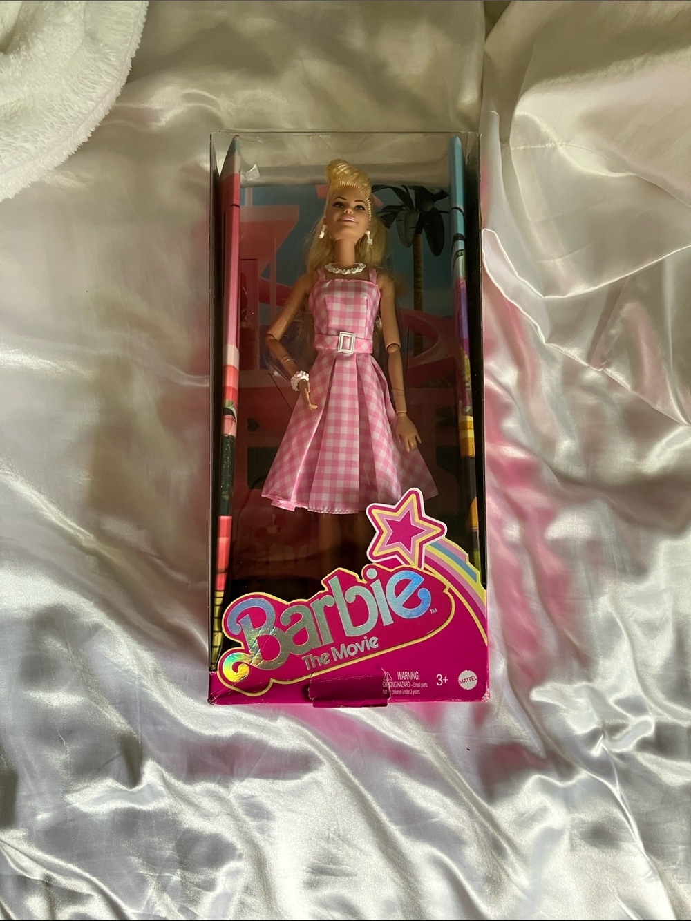 Barbie Pink Gingham Dress Doll - Blonde